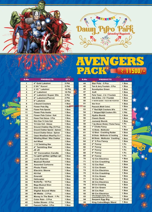 11500 Rs. Avengers Pack