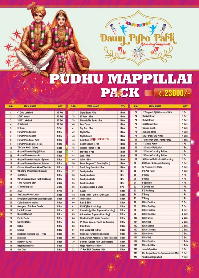 23000 Rs. Puthu Mappilai Pack