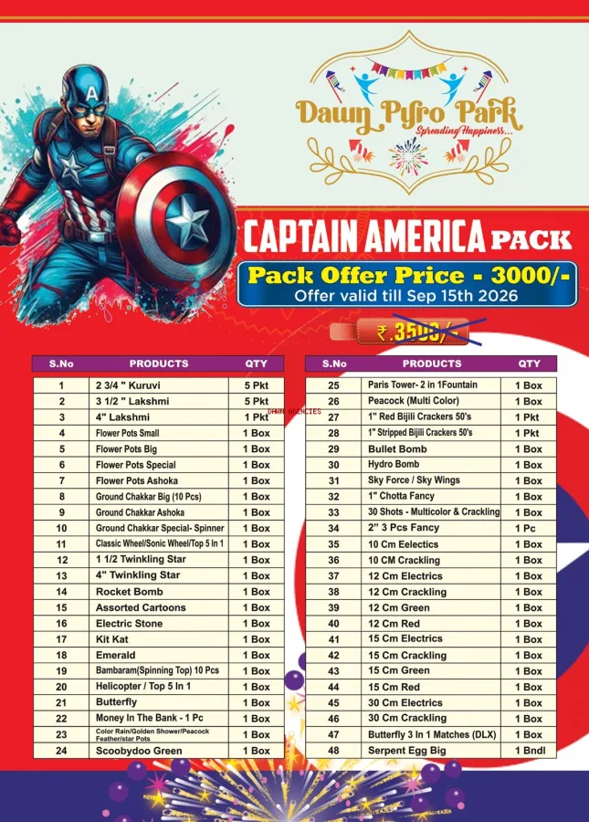 3500 Rs. Captian America (48 Items)
