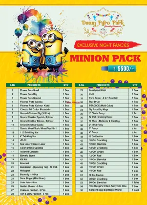 5500 Rs. Minions Pack (55 Items) / Only Night Items