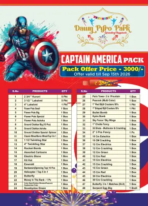 3500 Rs. Captian America (48 Items)